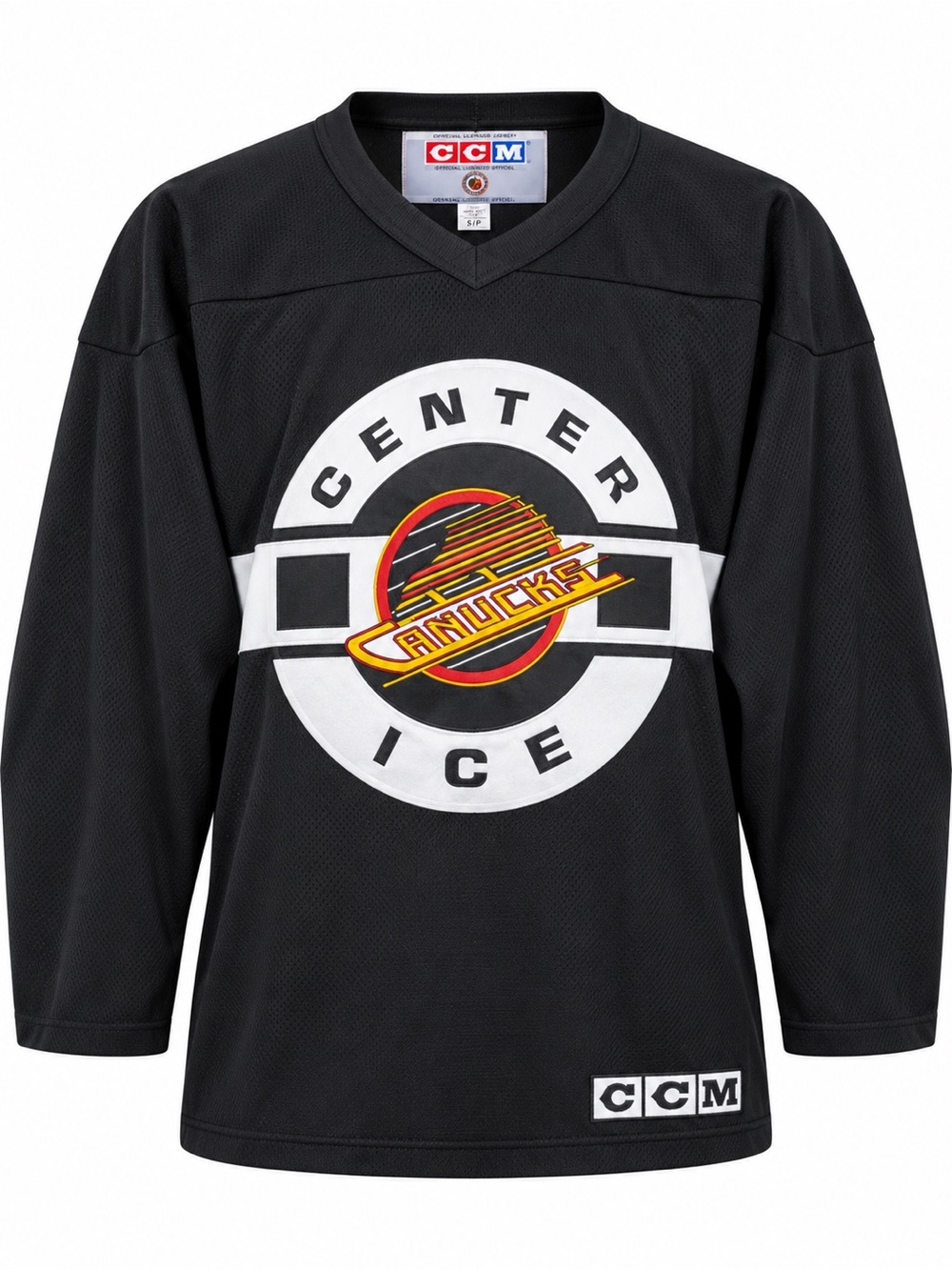 Vintage 90s CCM Men's Black CANUCKS Center Ice Hockey Jersey Size Small